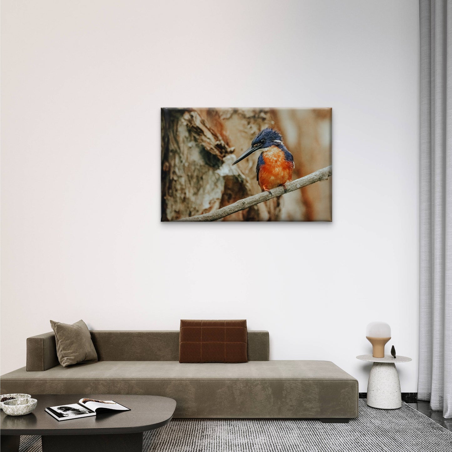 Azure Kingfisher Perched Wall Art Decor 100% Australian Made