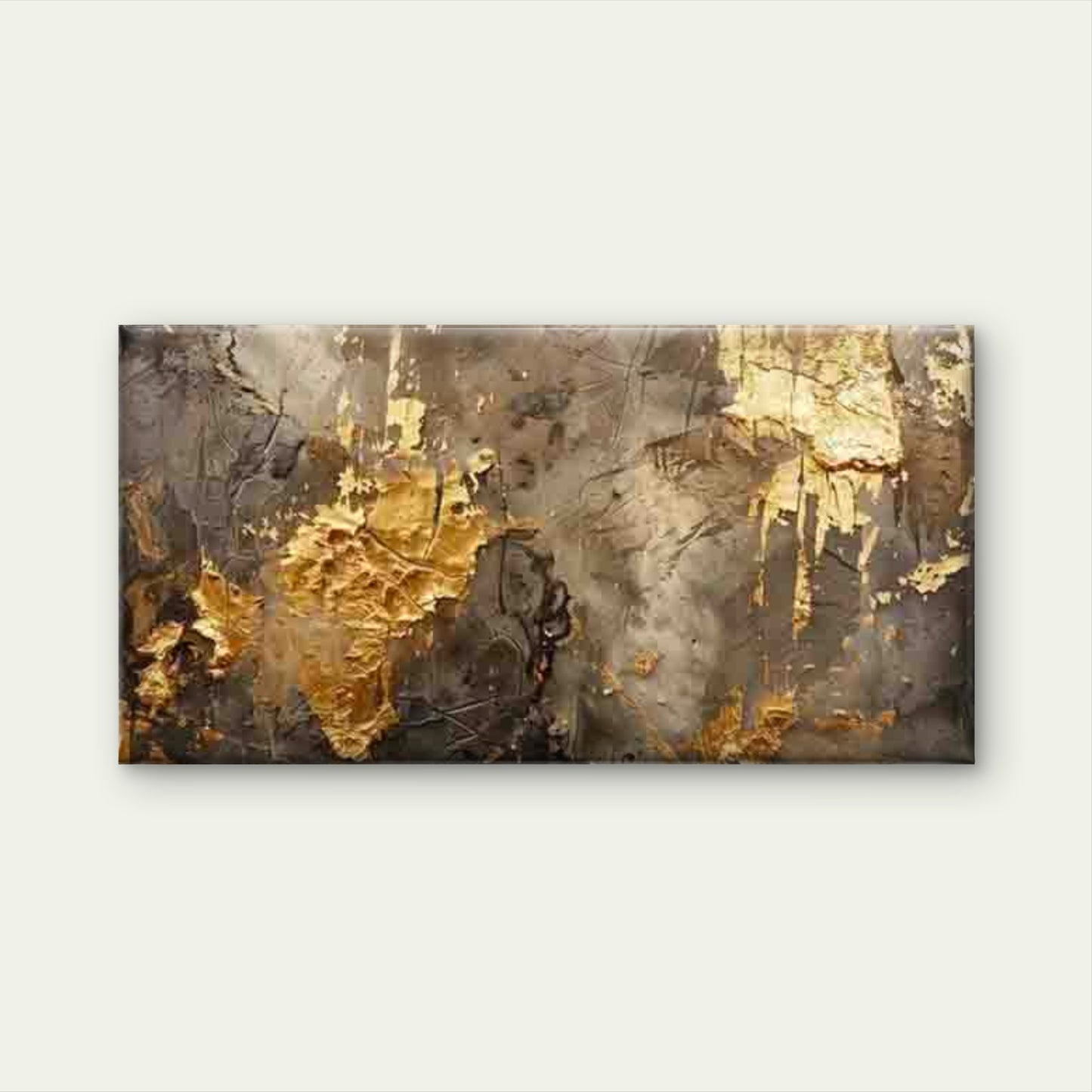 Abstract Golden Black Texture Wall Art Canvas Office Home Room Framed 120x60cm