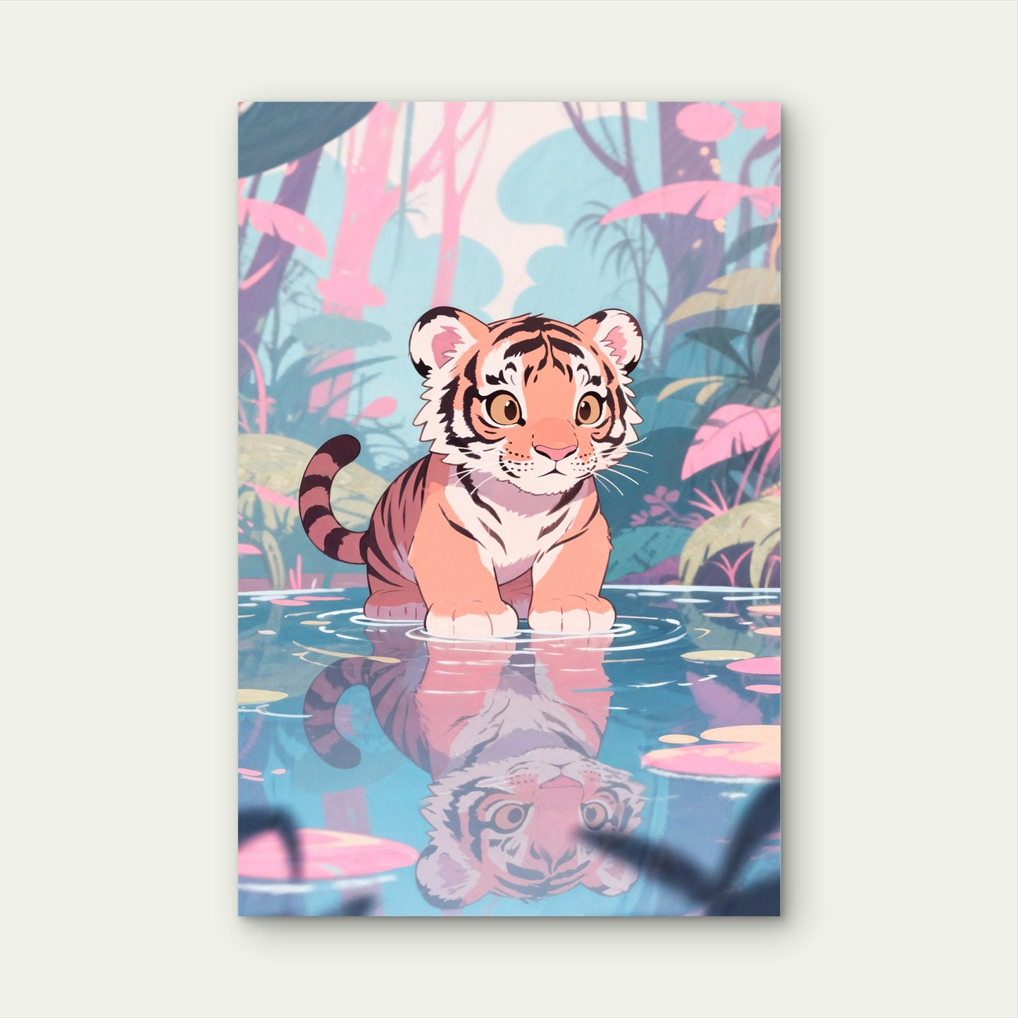 Tiger Cub Wild Animal Abstract 40x60cm Metal Print Ready to Hang