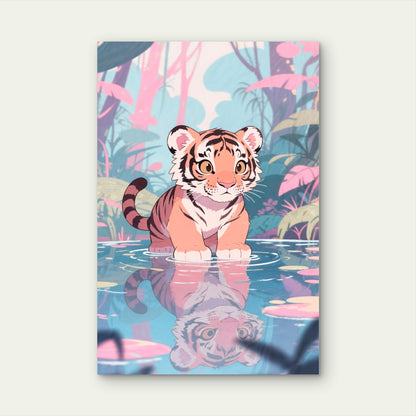 Tiger Cub Wild Animal Abstract 40x60cm Metal Print Ready to Hang