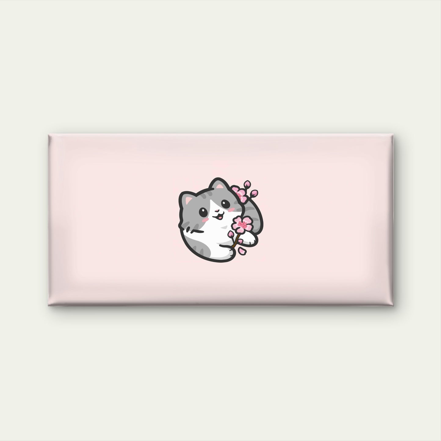 Cute Pastel Cat Blossom Wall Art Canvas Office Home Room Framed 120x60cm