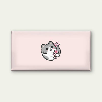Cute Pastel Cat Blossom Wall Art Canvas Office Home Room Framed 120x60cm