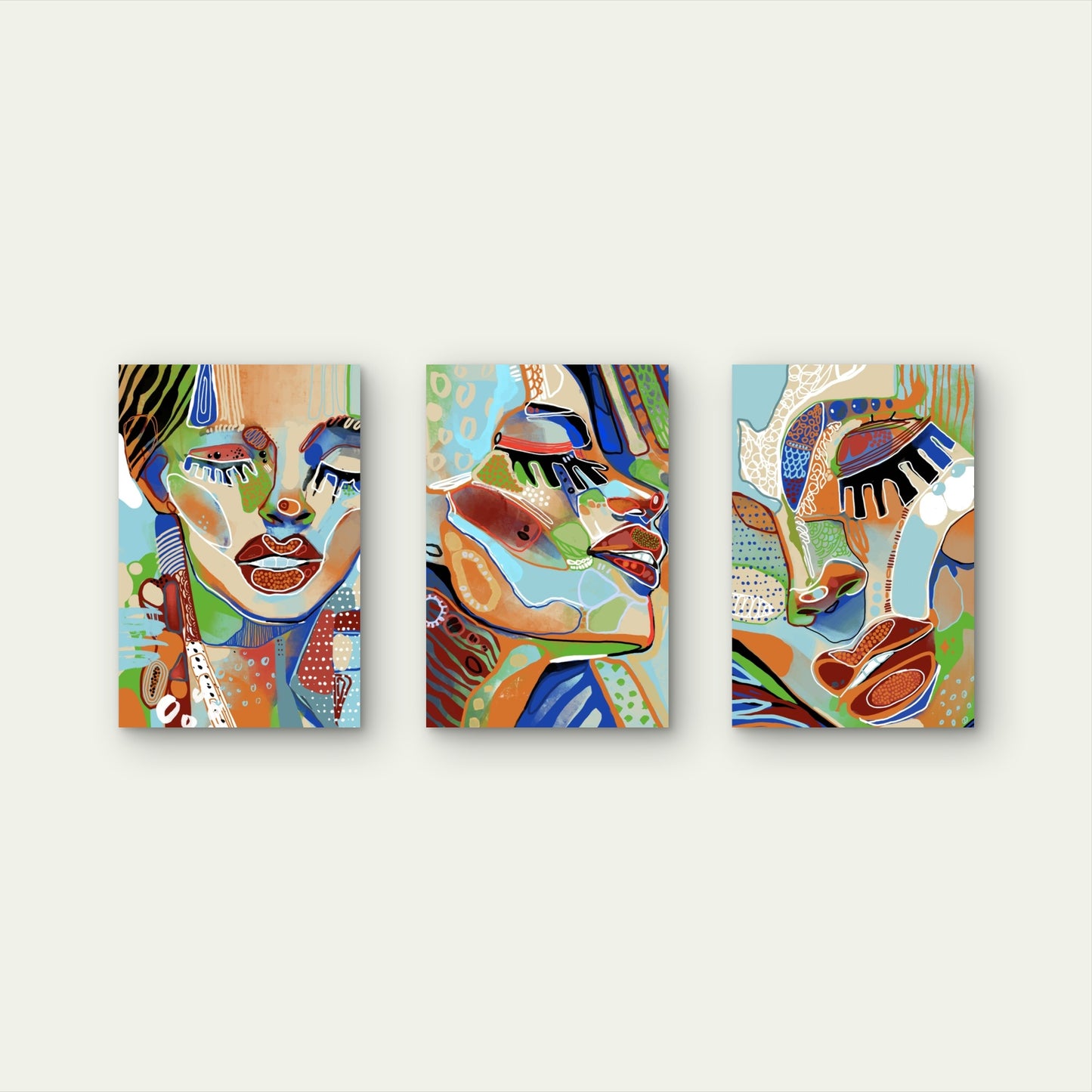3pcs Colorful Pop Art Graffiti Abstract Wall Art Set Canvas Framed 60x90cm - High Quality Print 100% Australian Made Wall Canvas Ready to Hang