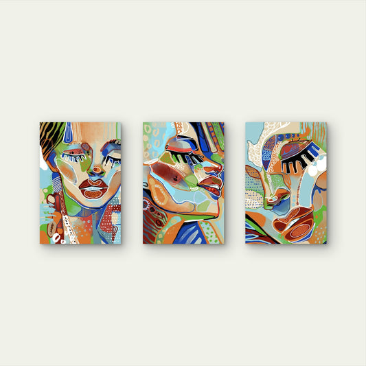 3pcs Colorful Pop Art Graffiti Abstract Wall Art Set Canvas Framed 60x90cm - High Quality Print 100% Australian Made Wall Canvas Ready to Hang
