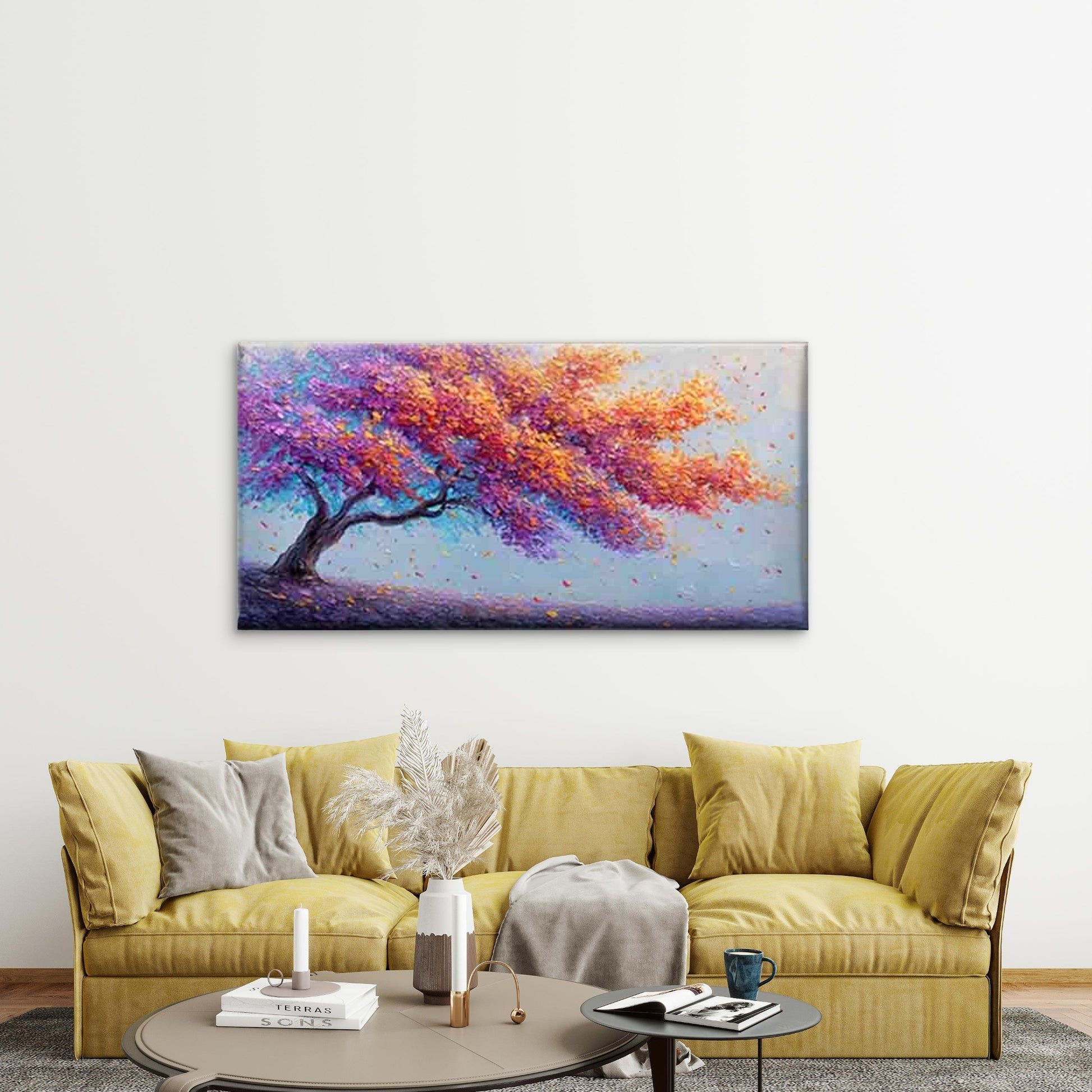 Colorful Autumn Breeze Wall Art Canvas Office Home Room Framed 120x60cm - Bella Home Decor