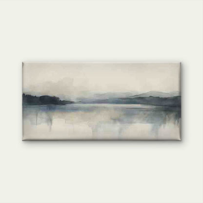 Misty Mountain Lake Wall Art Canvas Office Home Room Framed 120x60cm