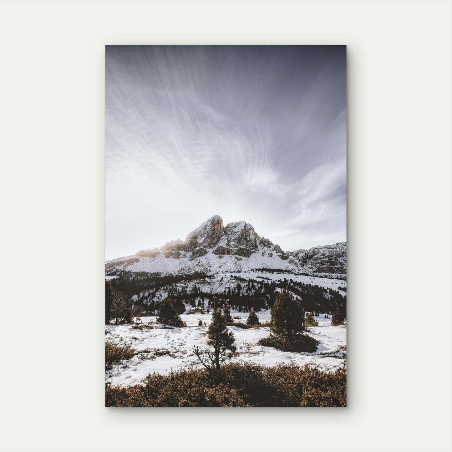 Snow Covered Mountain Range 40x60cm Metal Print Ready to Hang