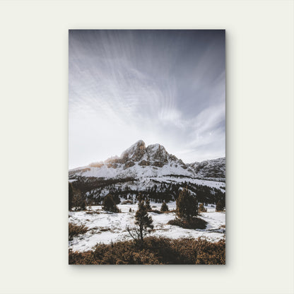 Snow Covered Mountain Range 40x60cm Metal Print Ready to Hang
