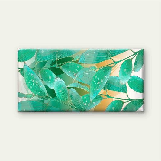 Green Gold Tropical Leaf Wall Art Canvas Office Home Room Framed 120x60cm