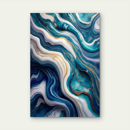Marble With Waves Reflections 60x90cm Metal Print Ready to Hang