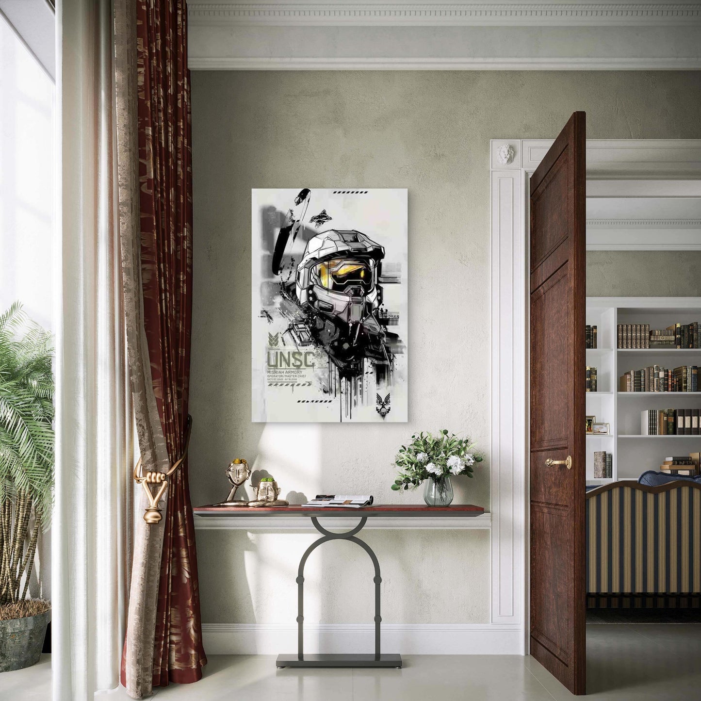 Modern Valor UNSC Warrior 60x90cm Metal Print Ready to Hang - Bella Home Decor