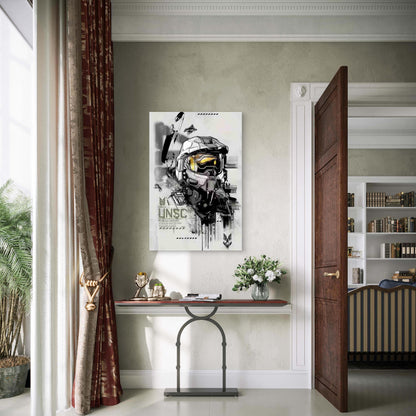 Modern Valor UNSC Warrior Metal Print Ready to Hang - Bella Home Decor