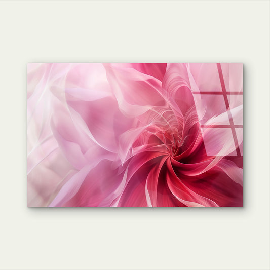 Pink Red Magenta Flower Glass Printing Wall Art Australian Made Quality