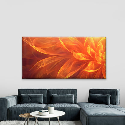Vibrant Orange Flower Bloom Wall Art Canvas Office Home Room Framed 120x60cm