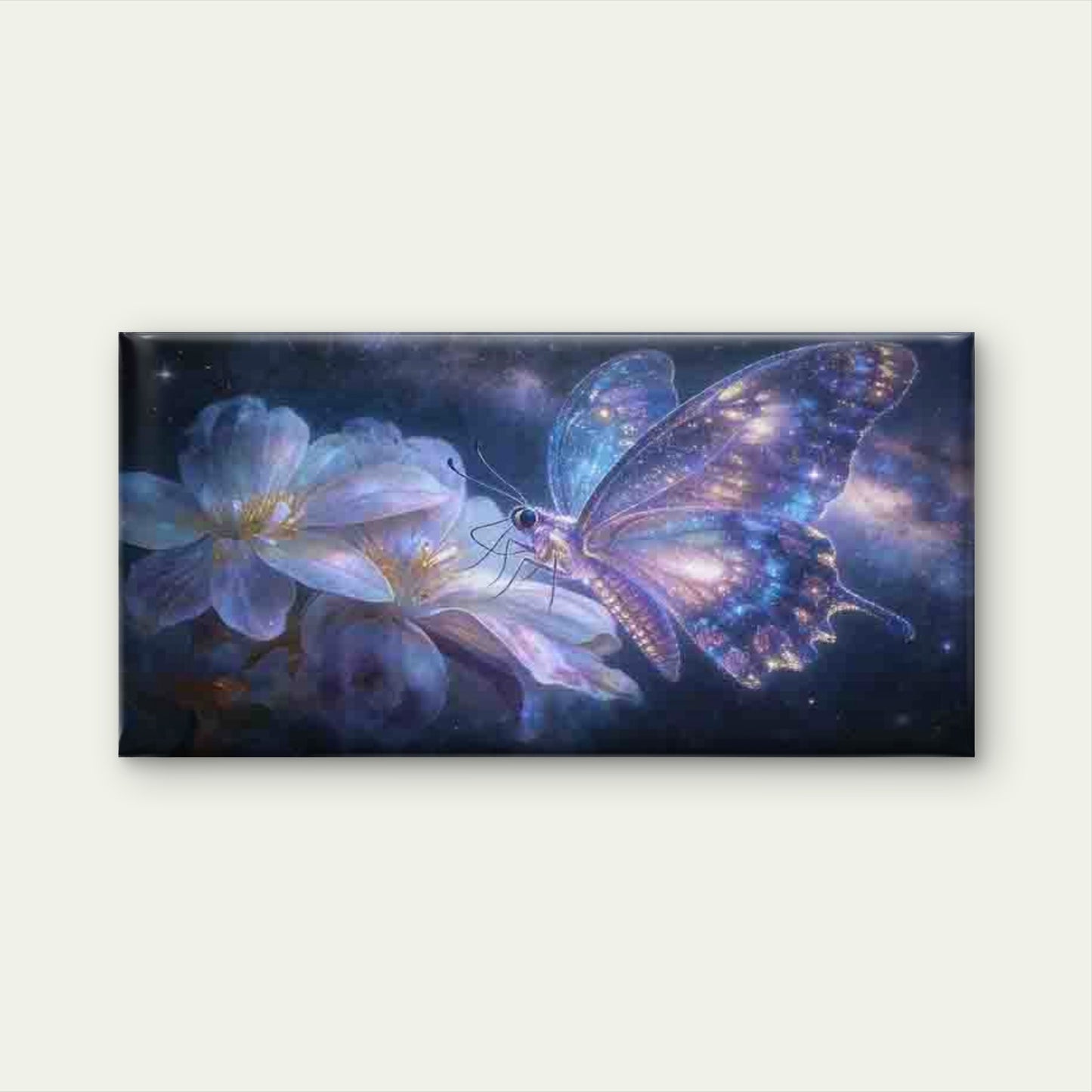 Dreamy Galaxy Butterfly & FlowerWall Art Canvas Office Home Room Framed 120x60cm