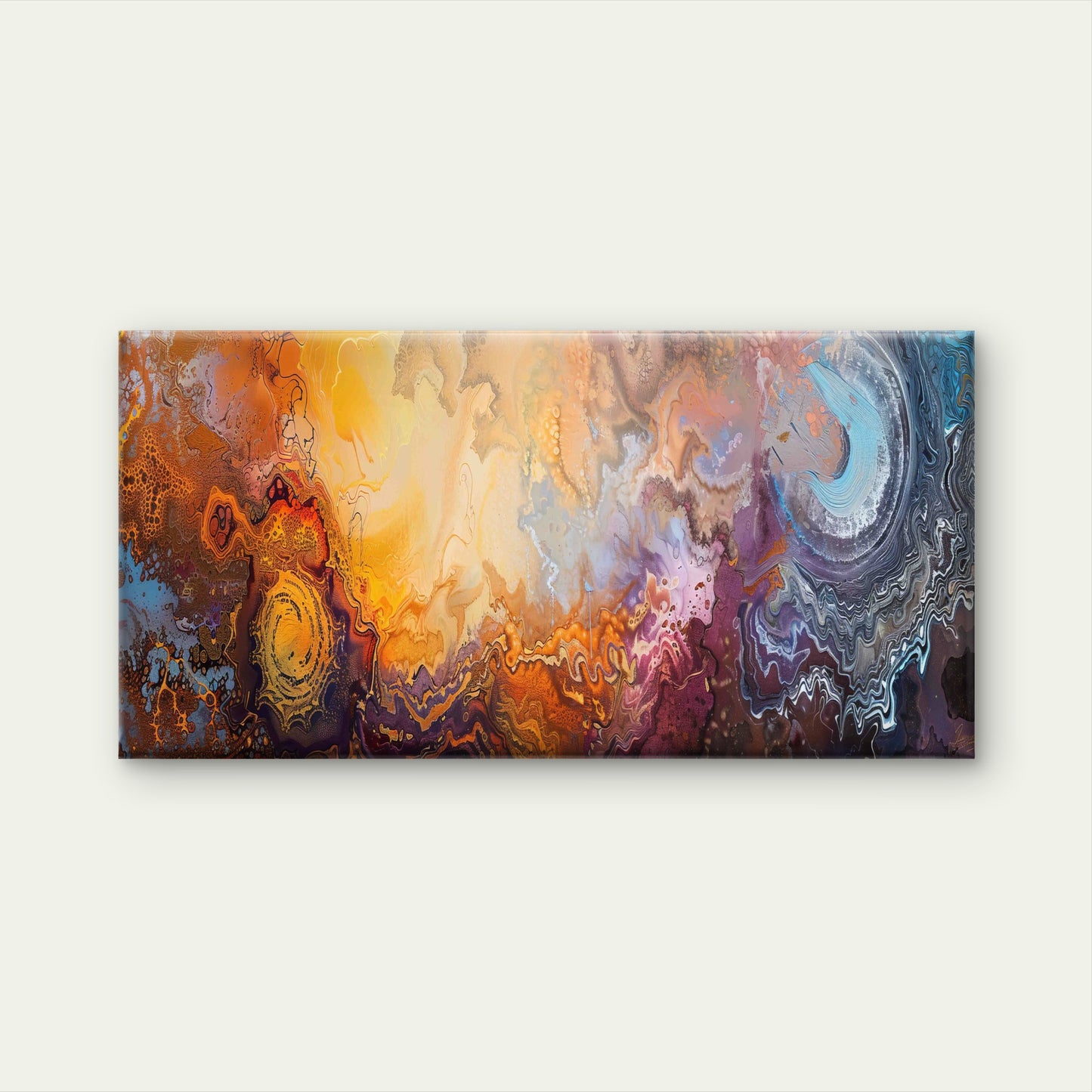 Abstract Fluid Art Painting Wall Art Canvas Office Home Room Framed 120x60cm - Bella Home Decor