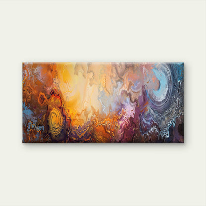 Abstract Fluid Art Painting Wall Art Canvas Office Home Room Framed 120x60cm - Bella Home Decor