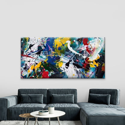 Abstract Colorful Splash Art Wall Art Canvas Office Home Room Framed 120x60cm