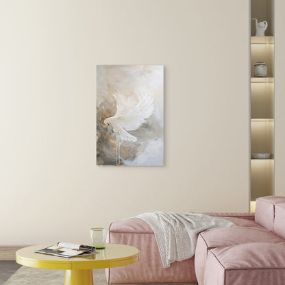 White Dove Bird Peace Abstract Art 40x60cm Metal Print Ready to Hang
