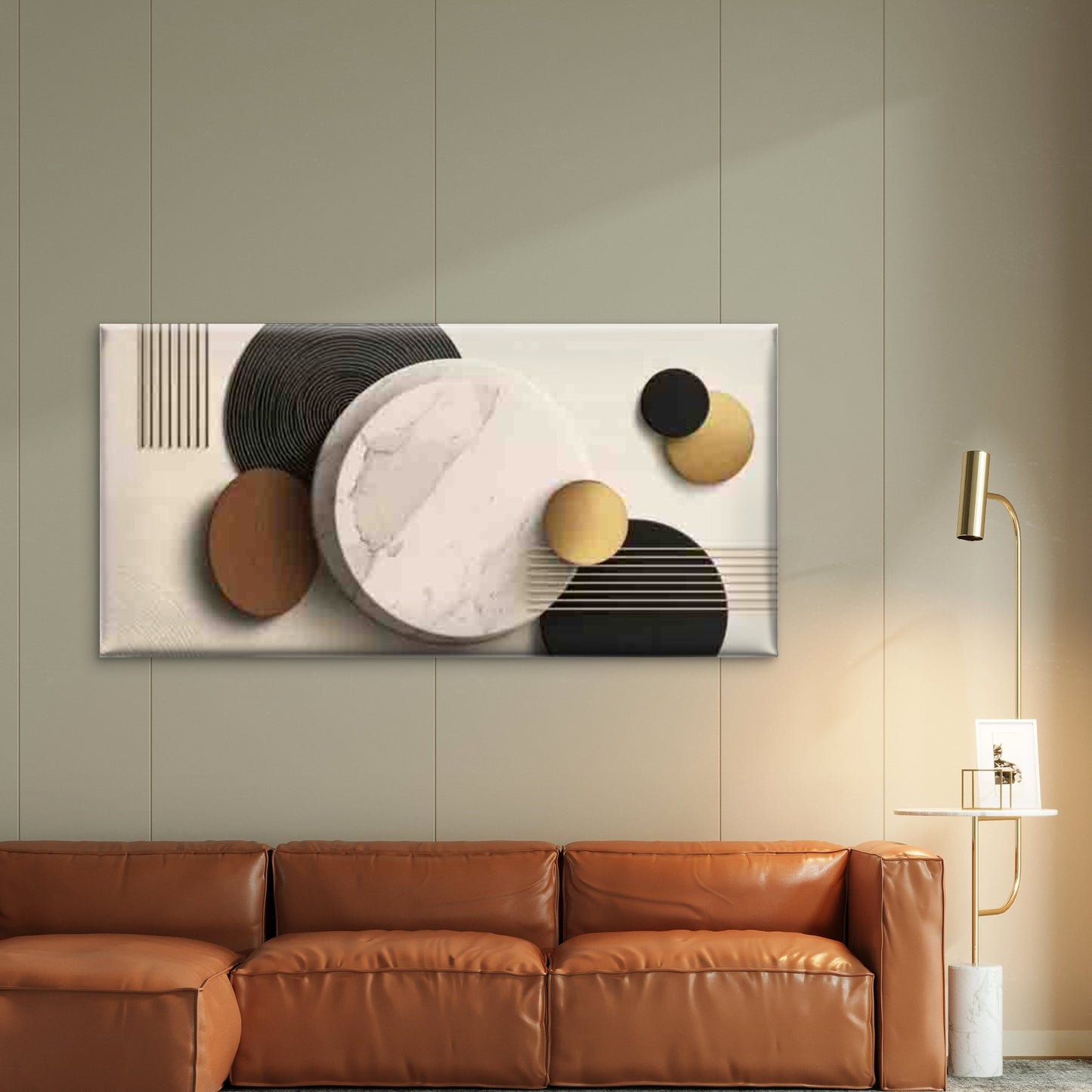 Geometric Shapes Paintings Wall Art Canvas Office Home Room Framed 120x60cm