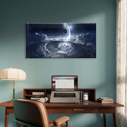Cosmic Storm Sci-Fi Space Wall Art Canvas Office Home Room Framed 120x60cm