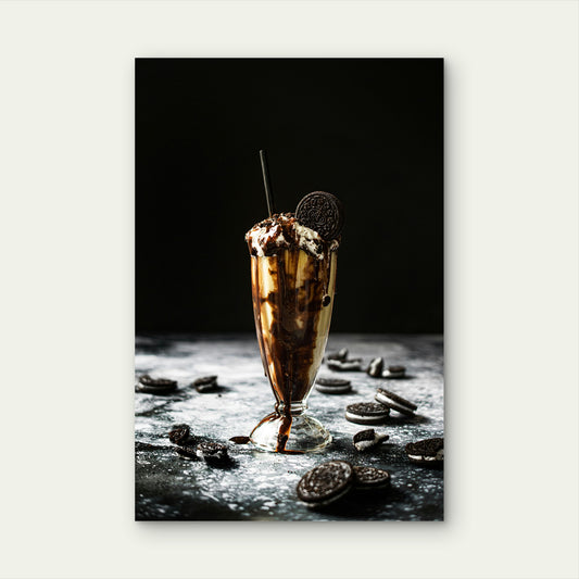 Oreo Milkshake Dessert Drink 40x60cm Metal Print Ready to Hang