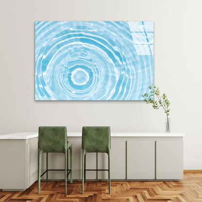 Light Blue Coastal Wate Tempered Glass Printing Wall Art Australian Made Quality