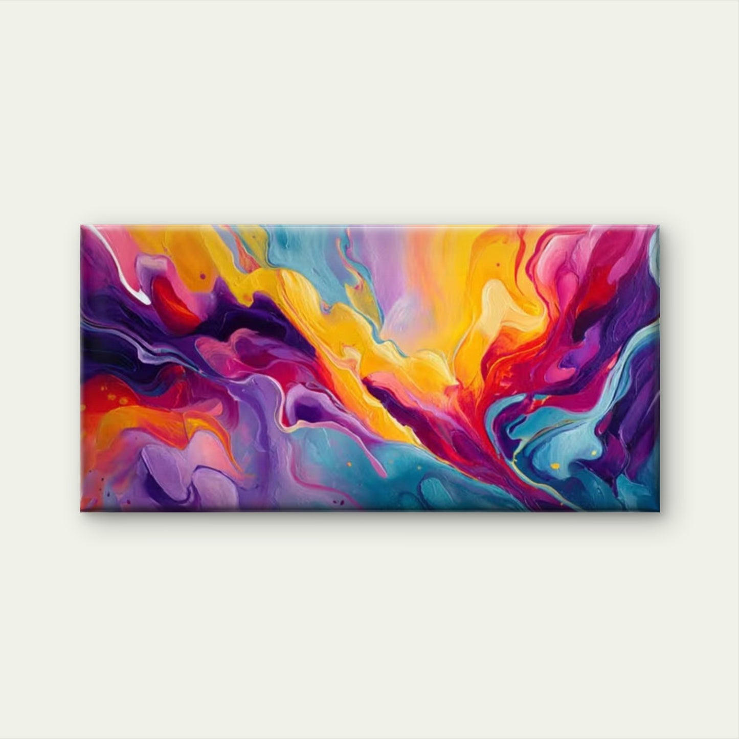 Abstract Splash Multicolor Wall Art Canvas Office Home Room Framed 120x60cm