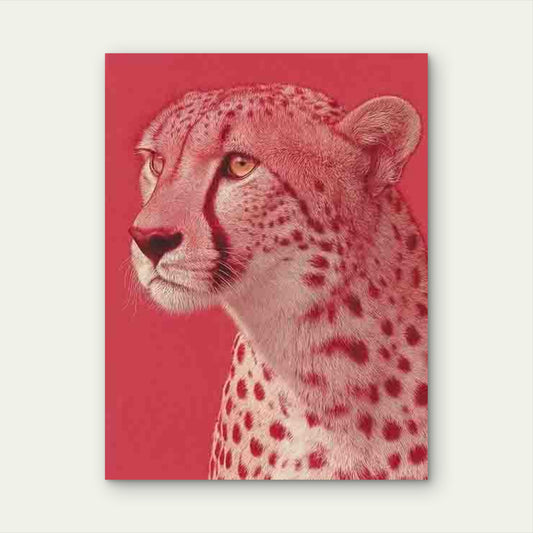 Pink Pastel Cheetah 60x90cm Metal Print Ready to Hang