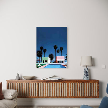 Mid-Century Retro Architecture 60x90cm Metal Print Ready to Hang