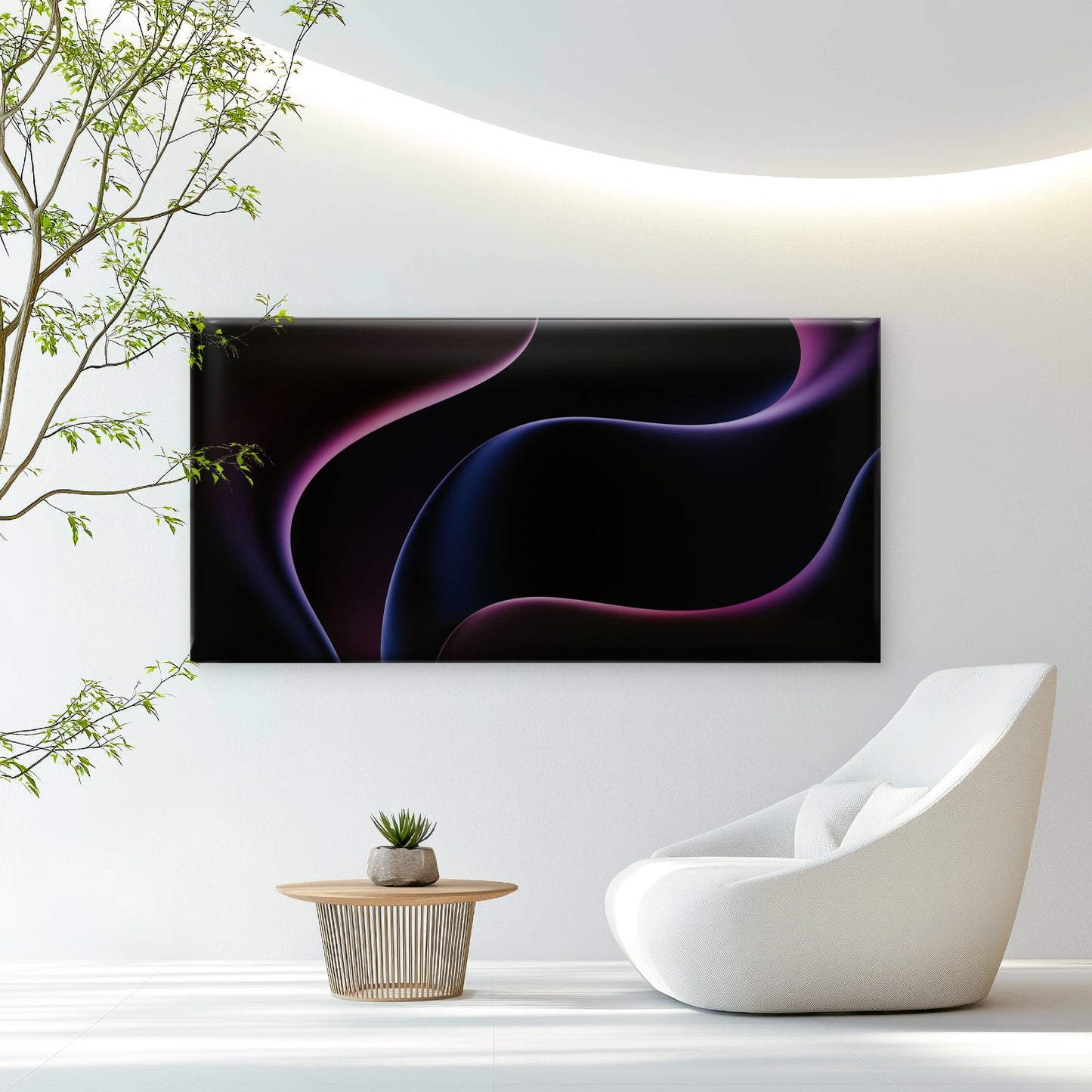 Deep Velvet Flowing Shapes Wall Art Canvas Office Home Room Framed 120x60cm