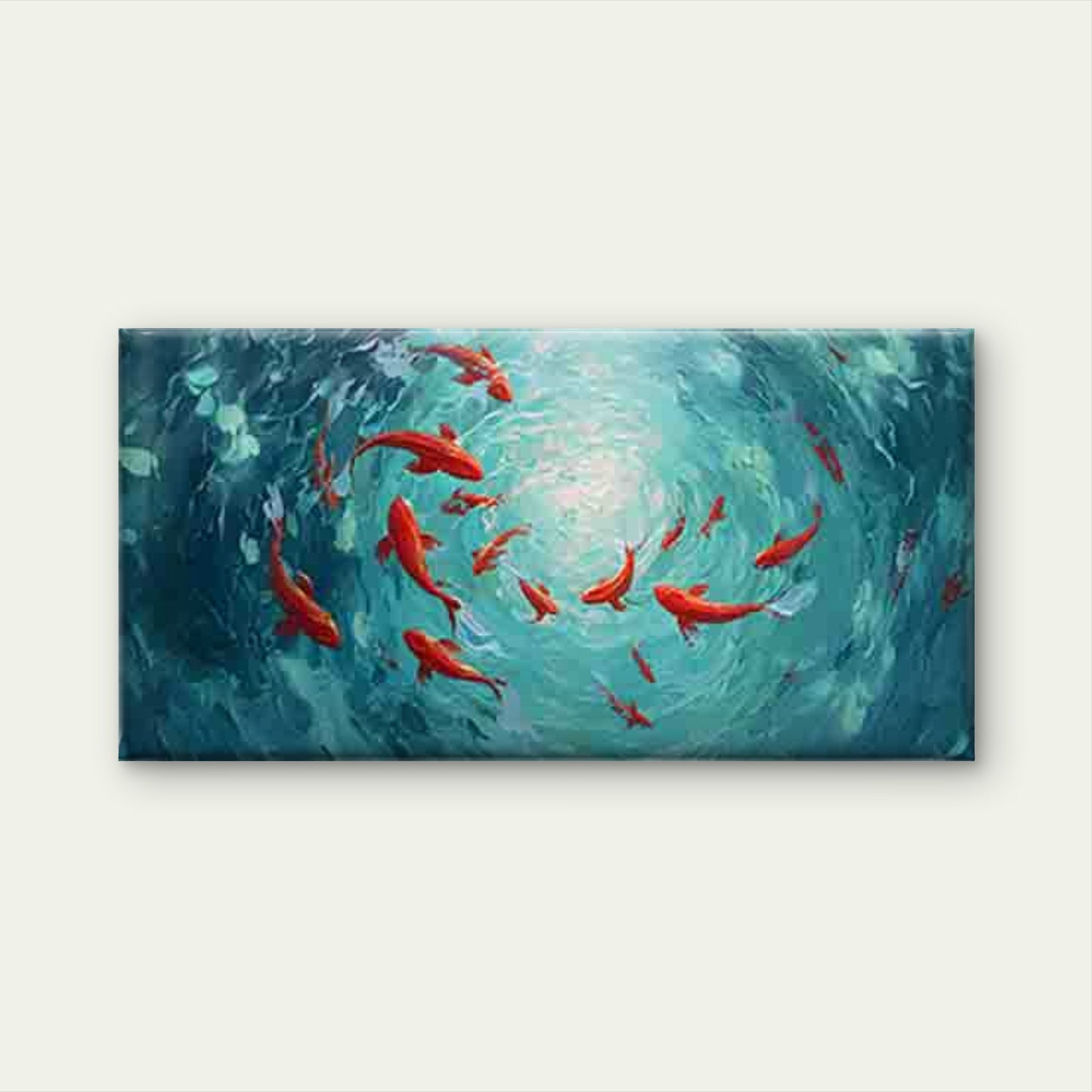 Red Koi Fish Wall Art Canvas Office Home Room Framed 120x60cm - Bella Home Decor