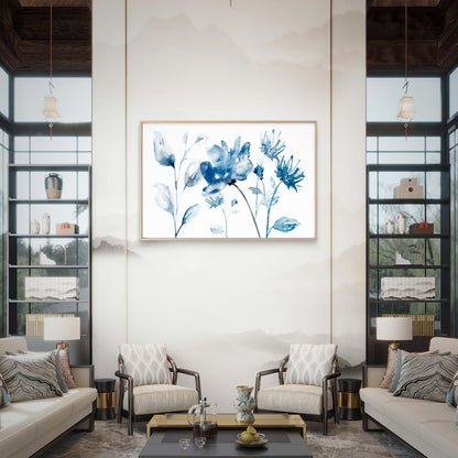 Blue Shaded Flowers Botanical Design Wall Art Decor 100% Australian Made - Bella Home Decor