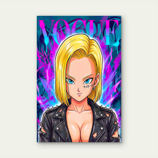 Cyberpunk Neon Graffiti Fashion Magazine Cover 40x60cm Metal Print Ready to Hang