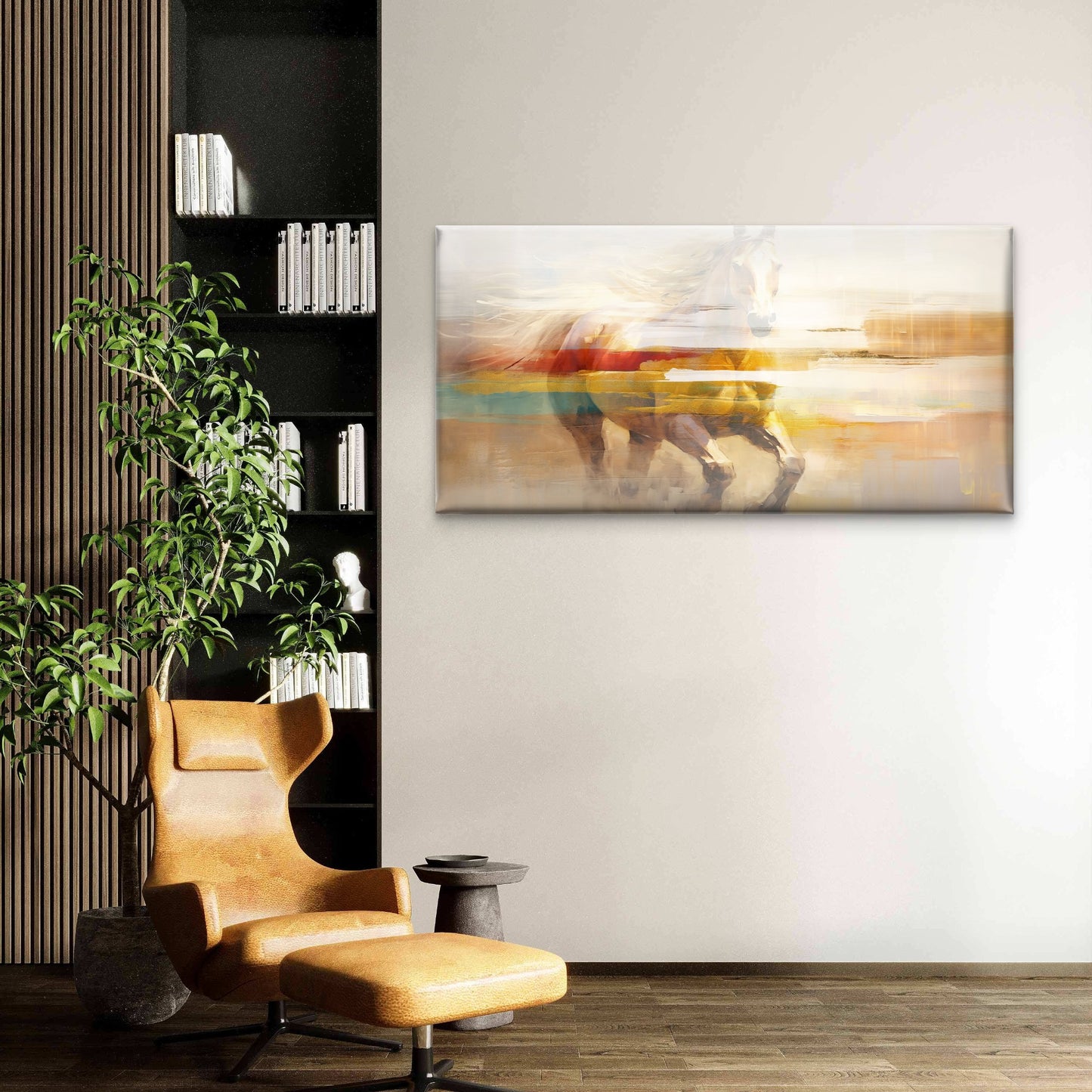 Running Galloping Horse Wall Art Canvas Office Home Room Framed 120x60cm