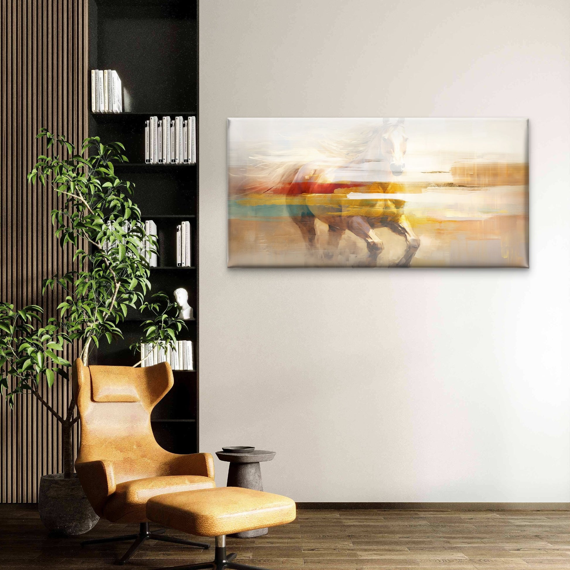 Running Galloping Horse Wall Art Canvas Office Home Room Framed 120x60cm