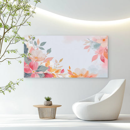 Floral Watercolor Botanical Art Wall Art Canvas Office Home Room Framed 120x60cm - Bella Home Decor