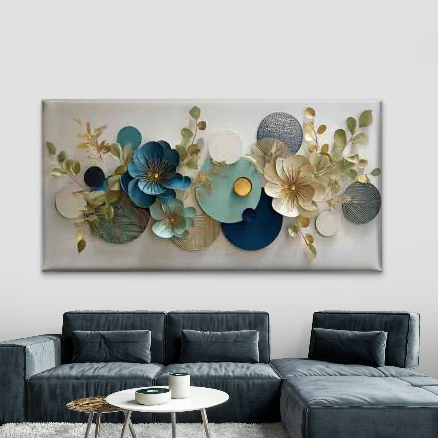 Abstract Minimalist Florals Wall Art Canvas Office Home Room Framed 120x60cm