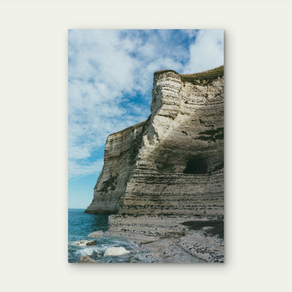 Rocky Cliff By Peaceful Sea Daytime 40x60cm Metal Print Ready to Hang