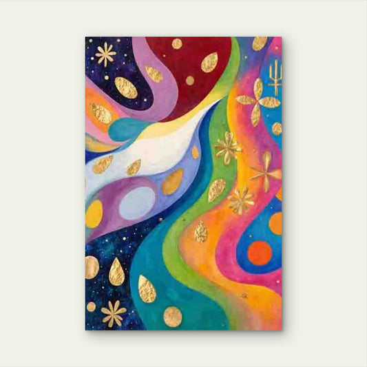 Abstract Designs with Flowing Rainbow Hues 60x90cm Metal Print Ready to Hang