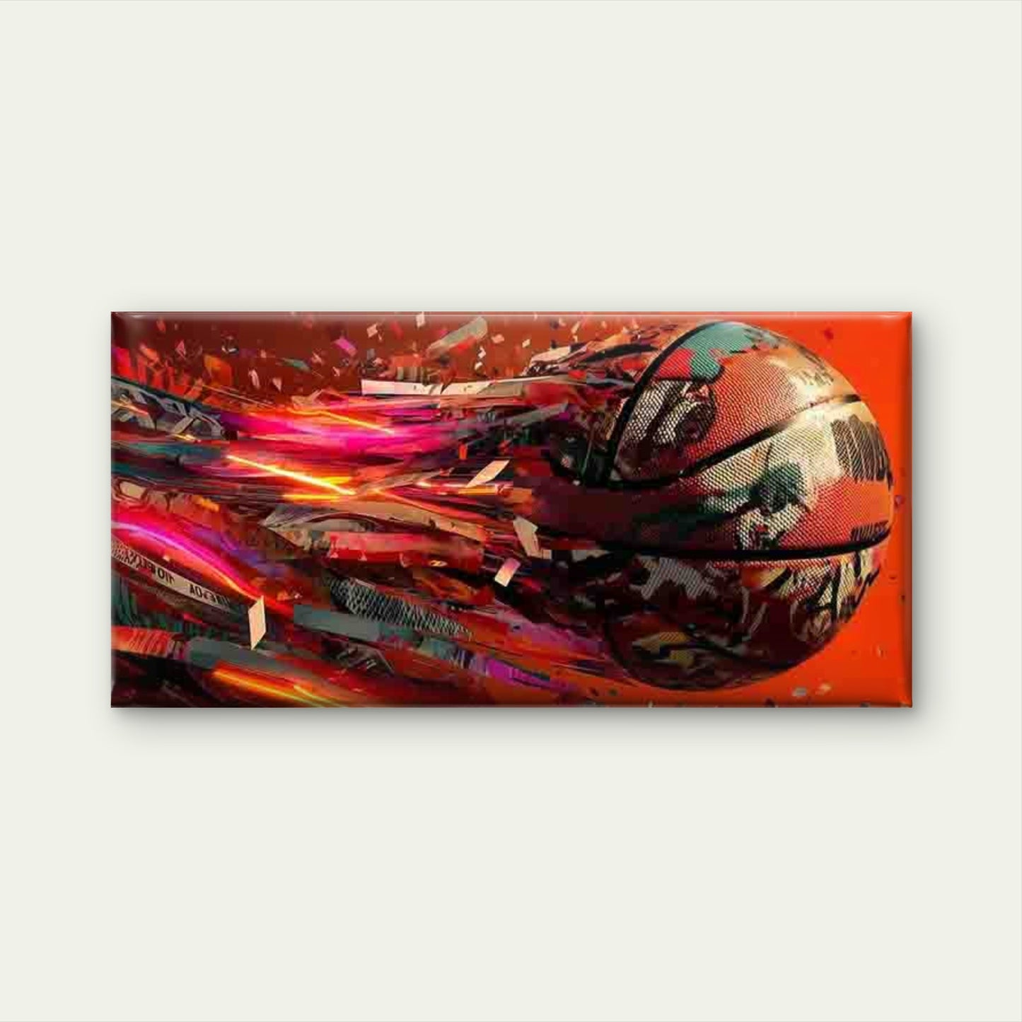 Abstract Basketball Explosion Wall Art Canvas Office Home Room Framed 120x60cm