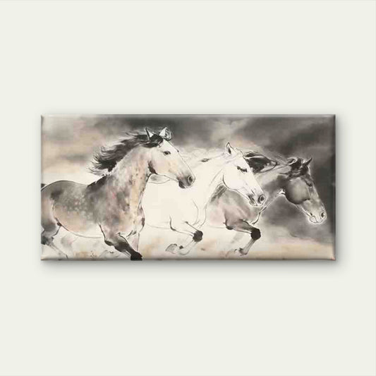 Minimalist Galloping Horses Wall Art Canvas Office Home Room Framed 120x60cm