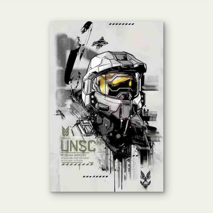Modern Valor UNSC Warrior 60x90cm Metal Print Ready to Hang - Bella Home Decor