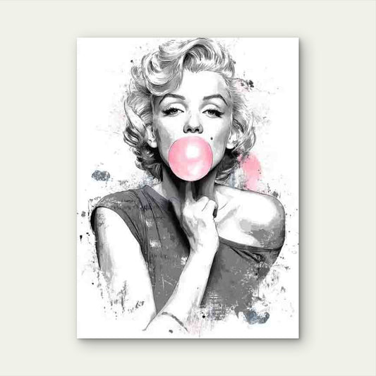 Marilyn Monroe Bubble Gum 60x90cm Metal Print Ready to Hang