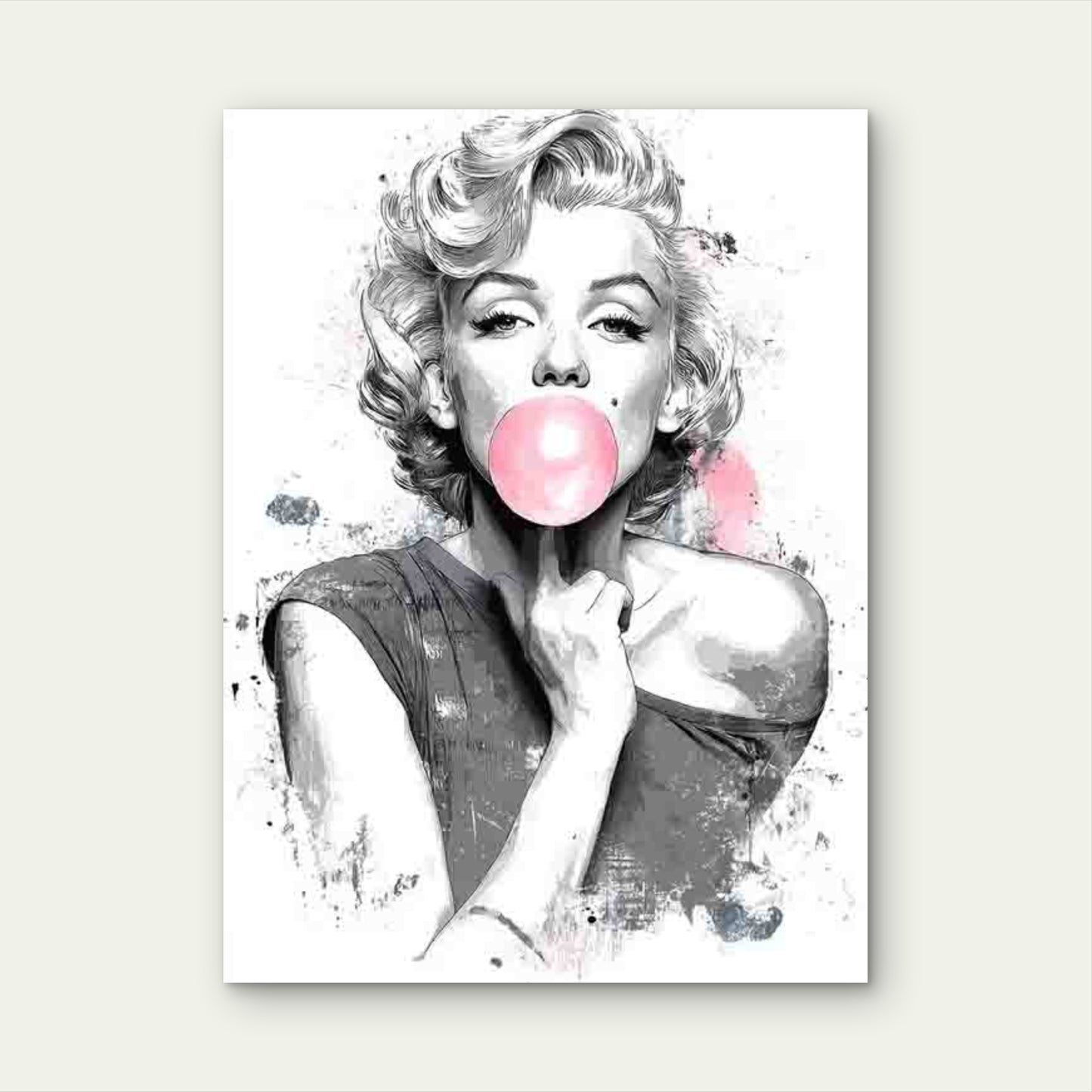Marilyn Monroe Bubble Gum Metal Print Ready to Hang - Bella Home Decor