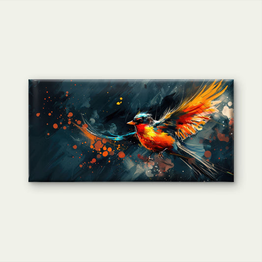 Vibrant Abstract Bird In Flight Wall Art Canvas Office Home Room Framed 120x60cm