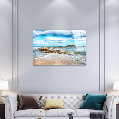 Sardinia Coastal Watchtower Acrylic  Glass Printing Wall Art Australian Made Quality