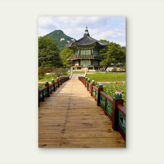 Asian Pagoda Scenic Setting 40x60cm Metal Print Ready to Hang
