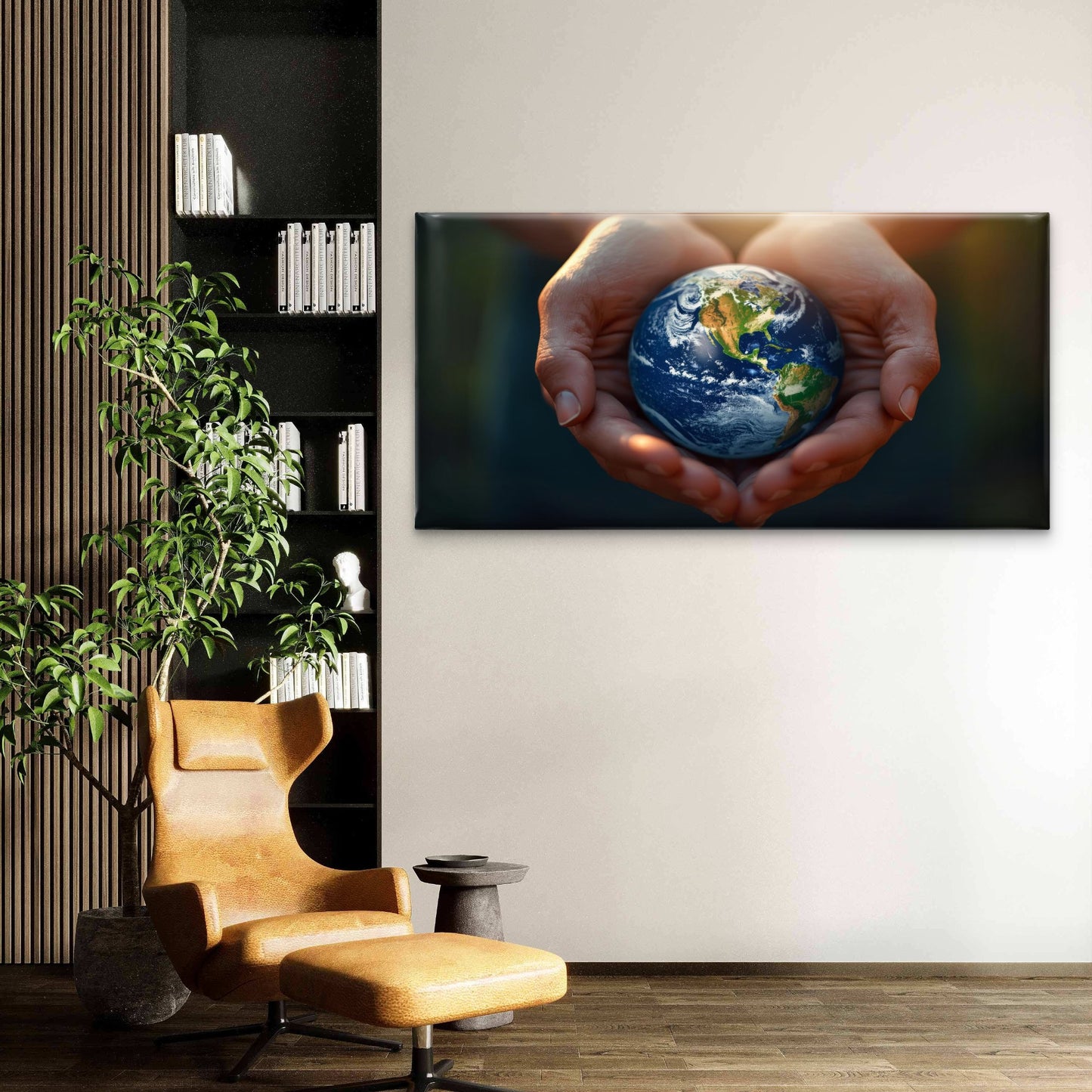 Save The Planet Earth Globe Wall Art Canvas Office Home Room Framed 120x60cm