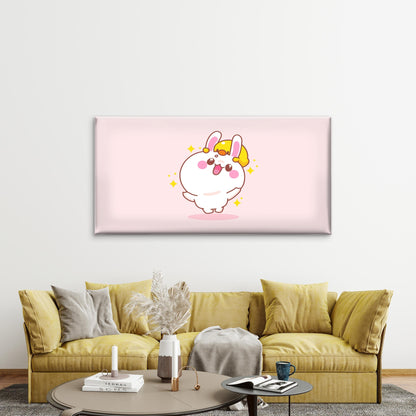 Playful Radiant Cute Bunny Wall Art Canvas Office Home Room Framed 120x60cm